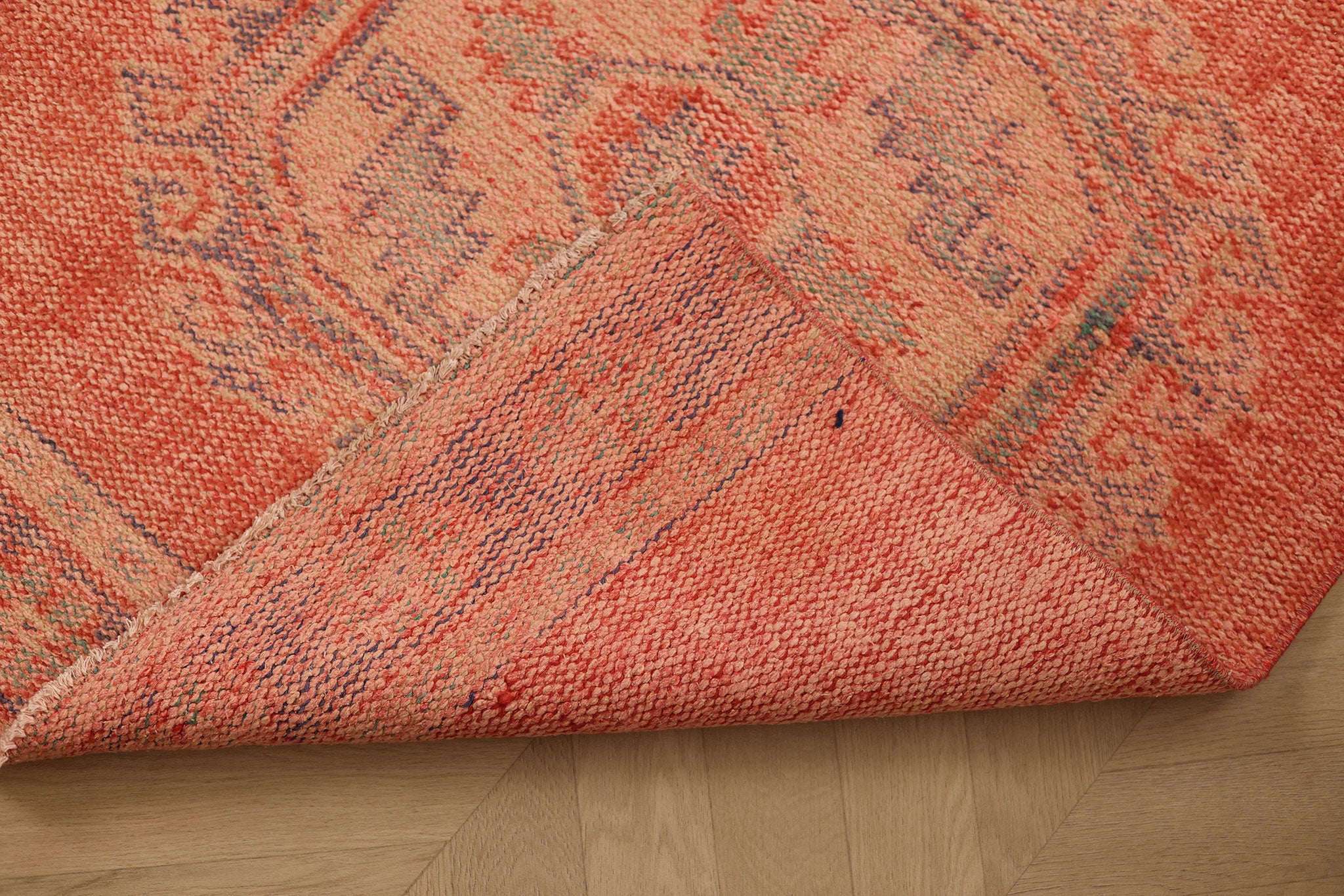 Vintage Manisa Turkish Runner Rug 2x11 ft — Red Geometric