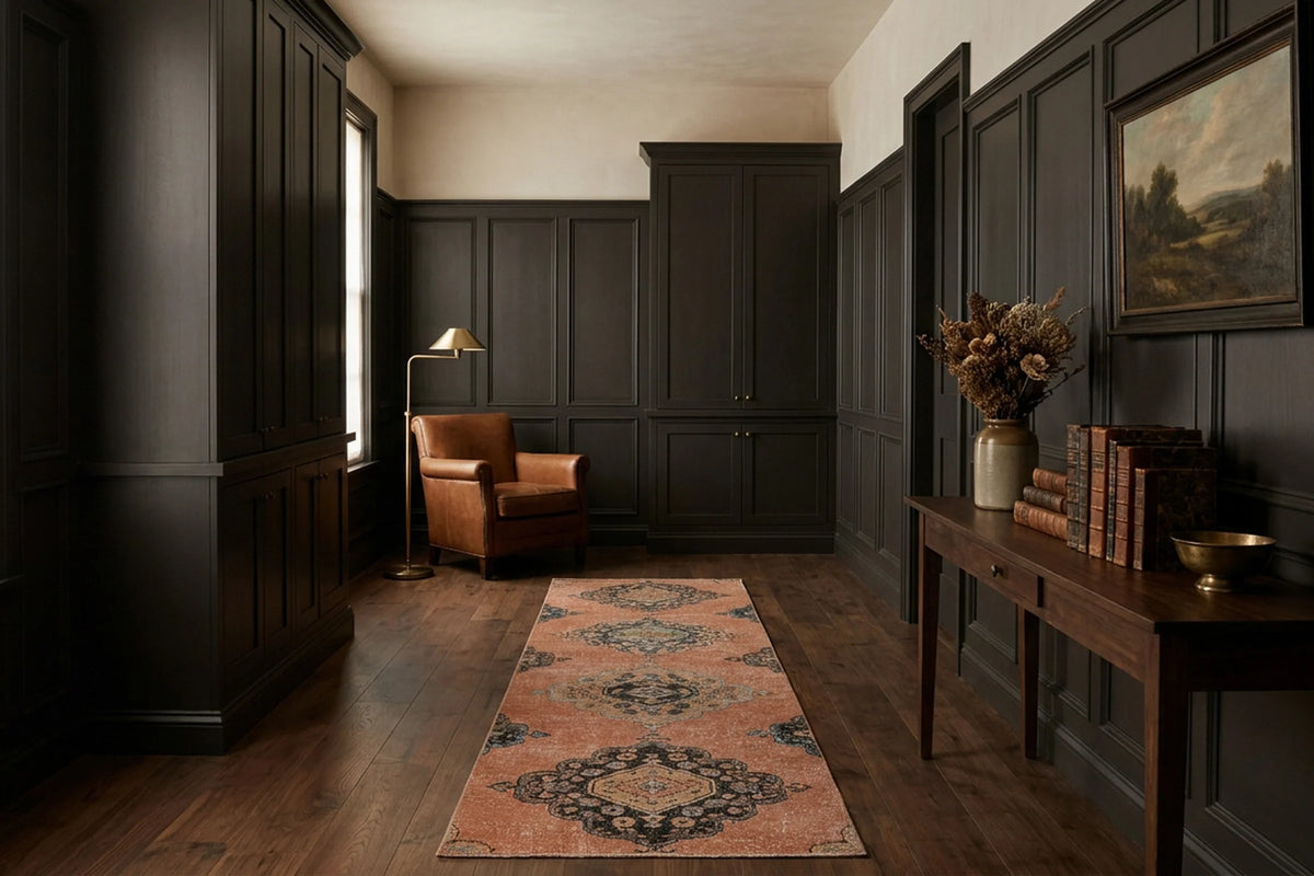 Turkish Runner Rug in a styled room