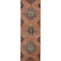 Vintage Konya Turkish Runner Rug 2x10 ft — Brown Floral
