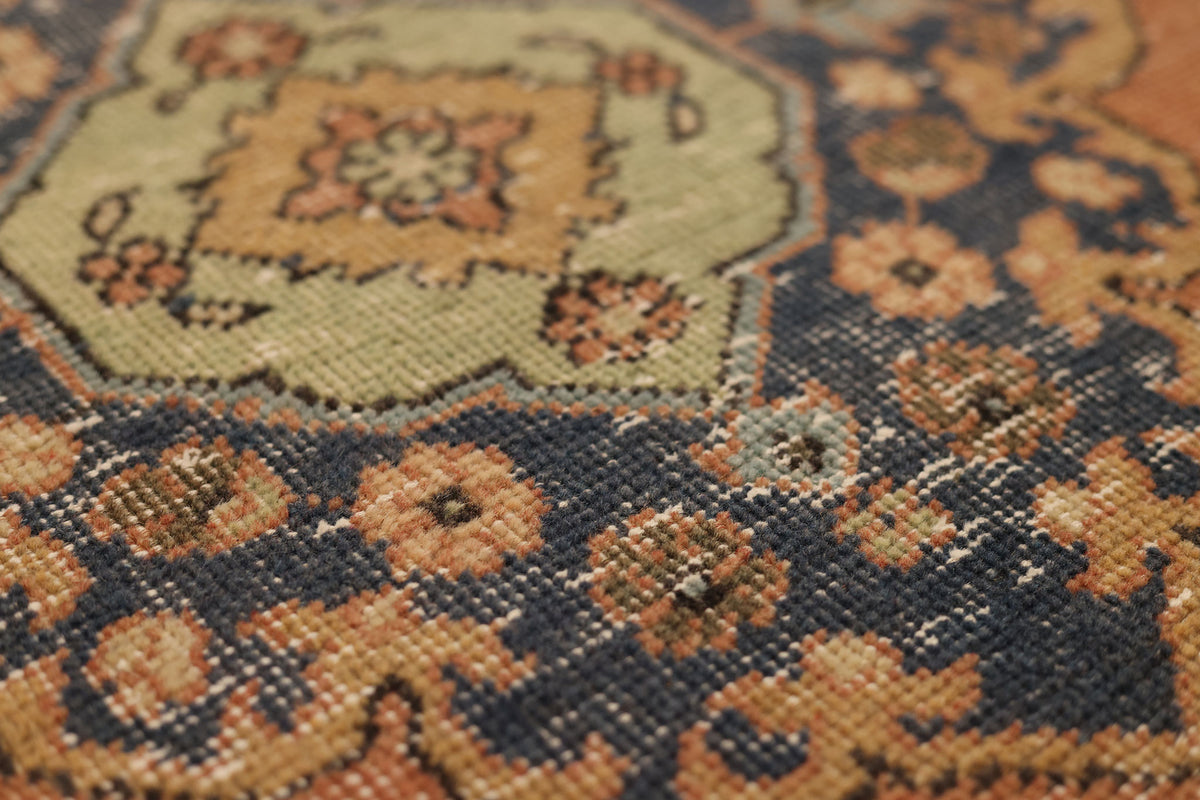 Vintage Konya Turkish Runner Rug 2x10 ft — Brown Floral
