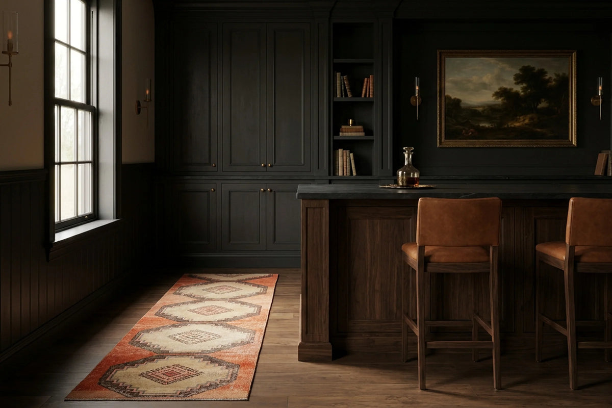 Turkish Runner Rug in a styled room