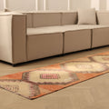 Vintage Konya Turkish Runner Rug 2x11 ft — Brown & Beige Geometric