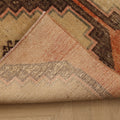Vintage Konya Turkish Runner Rug 2x11 ft — Brown & Beige Geometric