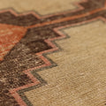 Vintage Konya Turkish Runner Rug 2x11 ft — Brown & Beige Geometric