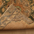 Vintage Konya Turkish Runner Rug 2x12 ft — Brown & Green Geometric