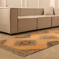 Vintage Konya Turkish Runner Rug 3x12 ft — Orange & Brown Geometric (No. 25086)