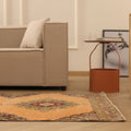 Vintage Konya Turkish Runner Rug 3x12 ft — Orange & Brown Geometric (No. 25086)