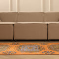 Vintage Konya Turkish Runner Rug 2x11 ft — Orange & Green Geometric (No. 25087)