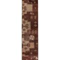 Vintage Kars Turkish Runner Rug 1x8 ft — Brown & Beige Distressed