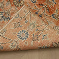 Vintage Isparta Turkish Doormat 2x3 ft — Orange & Beige Floral