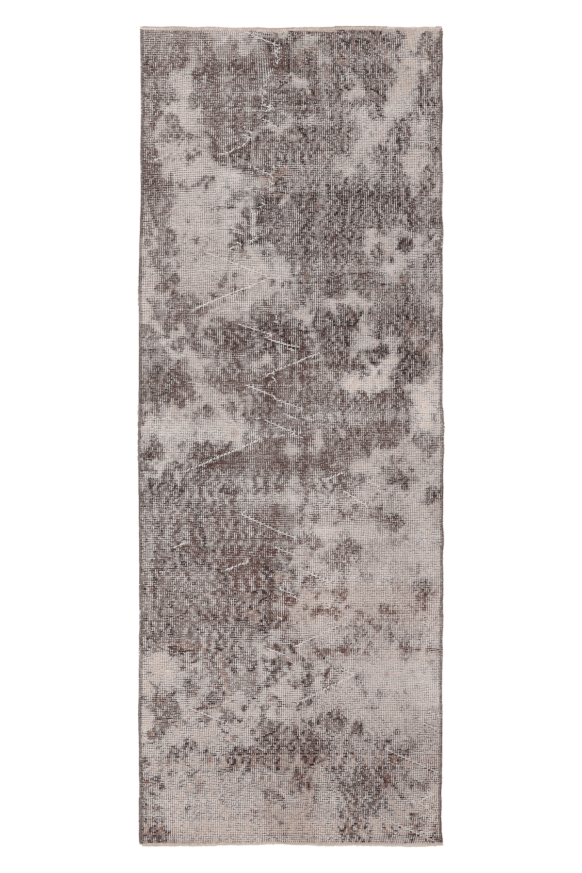 Vintage Isparta Turkish Runner Rug 2x7 ft — Beige & Brown Distressed