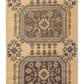 Vintage Konya Turkish Doormat 2x4 ft — Beige & Brown Geometric