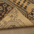 Vintage Konya Turkish Doormat 2x4 ft — Beige & Brown Geometric