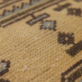Vintage Konya Turkish Doormat 2x4 ft — Beige & Brown Geometric