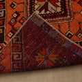 Vintage Malatya Turkish Doormat 2x3 ft — Red & Orange Geometric
