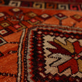 Vintage Malatya Turkish Doormat 2x3 ft — Red & Orange Geometric