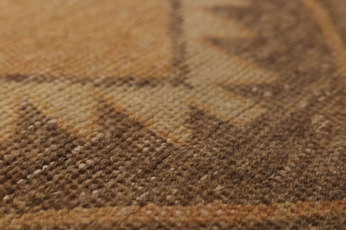 Vintage Malatya Turkish Doormat 2x4 ft — Beige & Brown Geometric