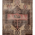 Vintage Malatya Turkish Doormat 2x3 ft — Brown & Beige Floral