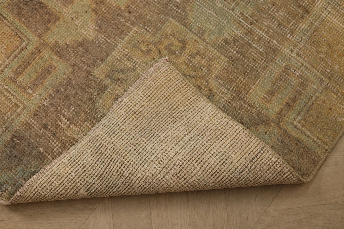 Vintage Malatya Turkish Doormat 2x4 ft — Beige & Gray Distressed