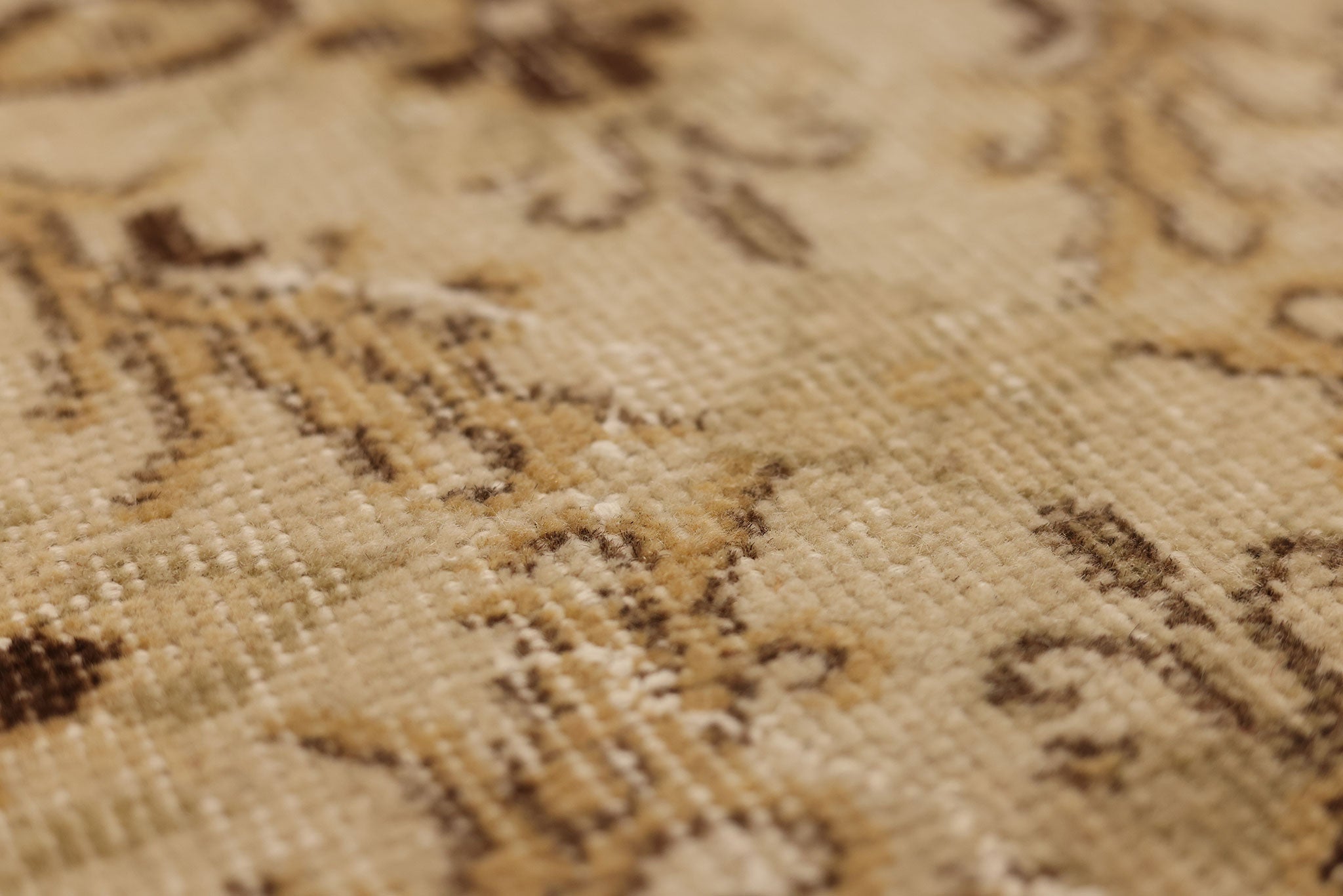 Vintage Isparta Turkish Doormat 2x4 ft — Beige & Brown Floral