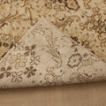Vintage Isparta Turkish Runner Rug 2x4 ft — Beige & Brown Floral