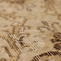 Vintage Isparta Turkish Runner Rug 2x4 ft — Beige & Brown Floral