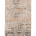 Vintage Isparta Turkish Doormat 2x3 ft — Beige & Blue Distressed