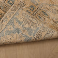 Vintage Isparta Turkish Doormat 2x3 ft — Beige & Blue Distressed
