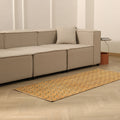 Vintage Manisa Turkish Runner Rug 2x6 ft — Orange & Beige Geometric