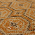 Vintage Manisa Turkish Runner Rug 2x6 ft — Orange & Beige Geometric