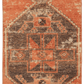 Vintage Malatya Turkish Doormat 2x4 ft — Orange & Brown Geometric