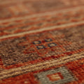 Vintage Malatya Turkish Area Rug 2x5 ft — Red & Brown Geometric