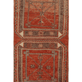 Vintage Malatya Turkish Area Rug 2x5 ft — Red & Brown Geometric