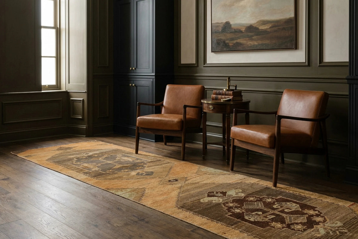 Turkish Runner Rug in a styled room