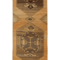 Vintage Malatya Turkish Runner Rug 2x6 ft — Beige & Brown Geometric (No. 25240)