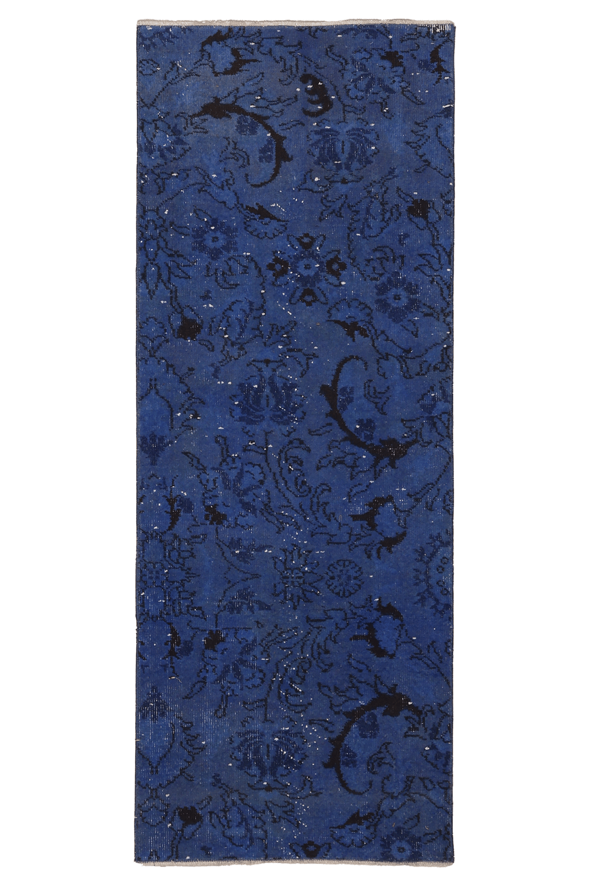 Vintage Isparta Turkish Runner Rug 2x5 ft — Blue Overdyed