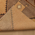 Vintage Malatya Turkish Runner Rug 3x5 ft — Beige & Brown Geometric