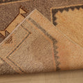 Vintage Malatya Turkish Runner Rug 3x6 ft — Beige & Brown Geometric