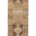 Vintage Malatya Turkish Runner Rug 2x6 ft — Beige & Brown Geometric