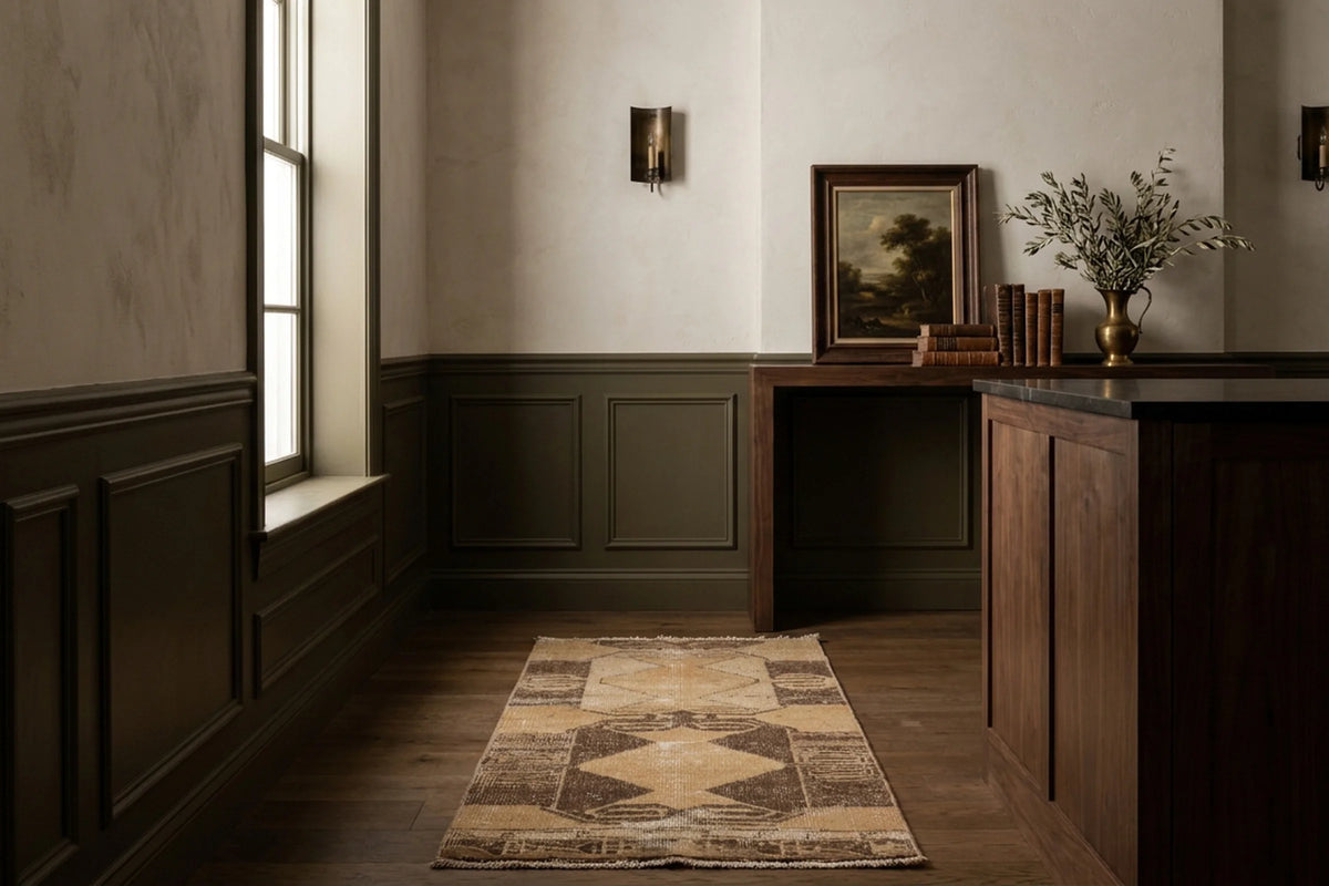 Turkish Runner Rug in a styled room