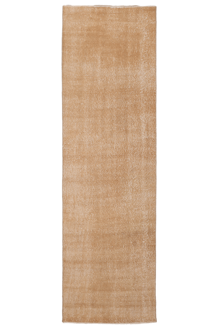 Vintage Isparta Turkish Runner Rug 2x9 ft — Beige Minimalist