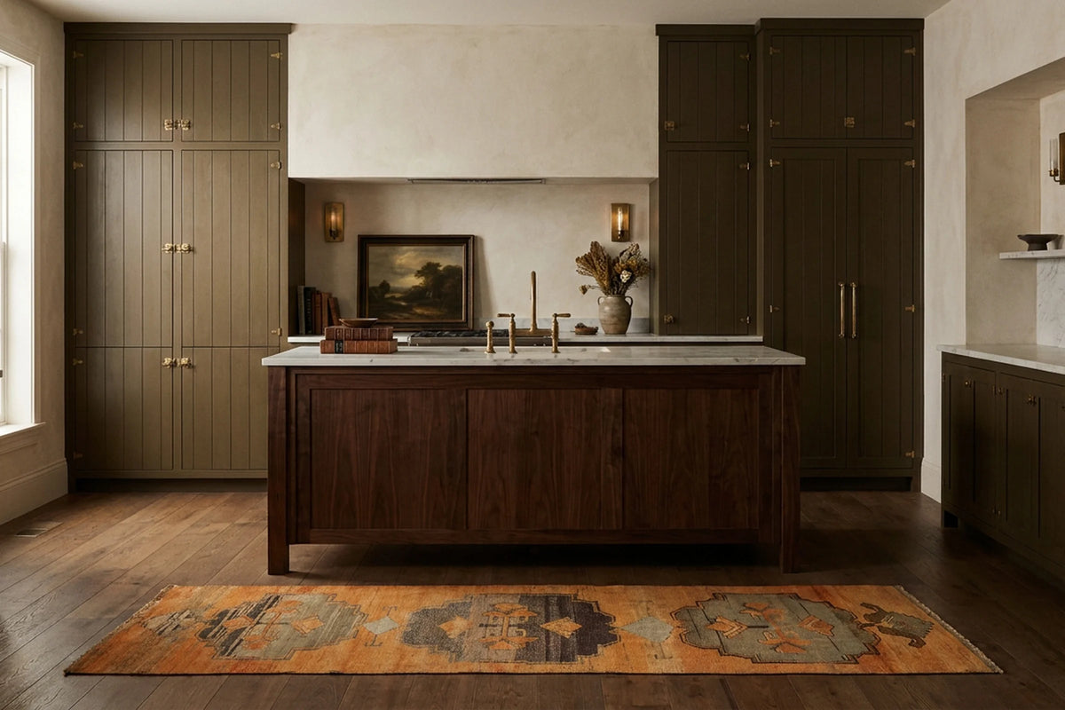 Turkish Runner Rug in a styled room