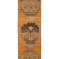 Vintage Sivas Turkish Runner Rug 2x9 ft — Orange & Gray Geometric