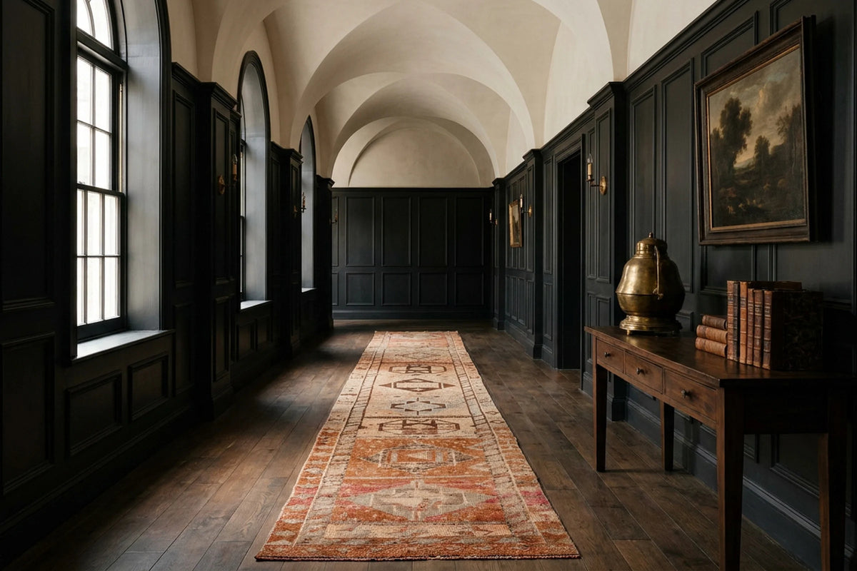 Turkish Runner Rug in a styled room