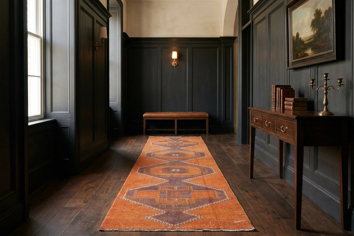 Turkish Runner Rug in a styled room