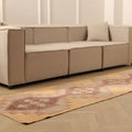 Vintage Malatya Turkish Runner Rug 2x11 ft — Beige & Brown Geometric (No. 25362)
