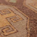 Vintage Malatya Turkish Runner Rug 2x11 ft — Beige & Brown Geometric (No. 25362)