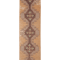 Vintage Malatya Turkish Runner Rug 2x11 ft — Beige & Brown Geometric (No. 25362)