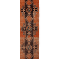 Vintage Malatya Turkish Runner Rug 3x11 ft — Orange & Brown Southwestern