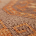 Vintage Malatya Turkish Runner Rug 3x12 ft — Orange & Brown Geometric